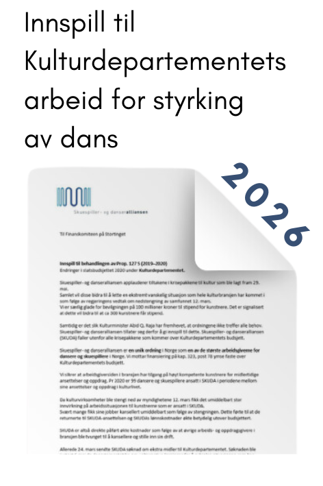 nnspill fra SKUDA til Kulturdepartementets arbeid for styrking av dans